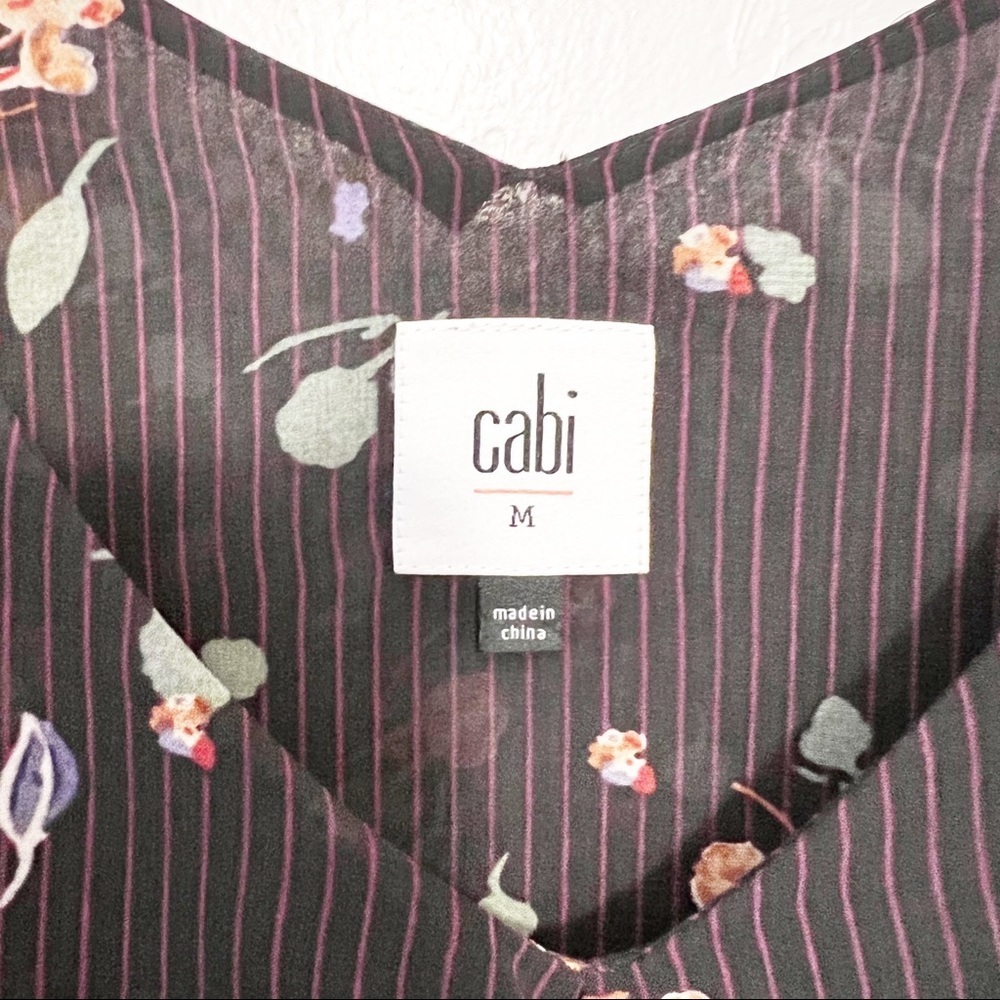 CAbi #3607 Pinstripe Floral Cami medium - Picture 9 of 11